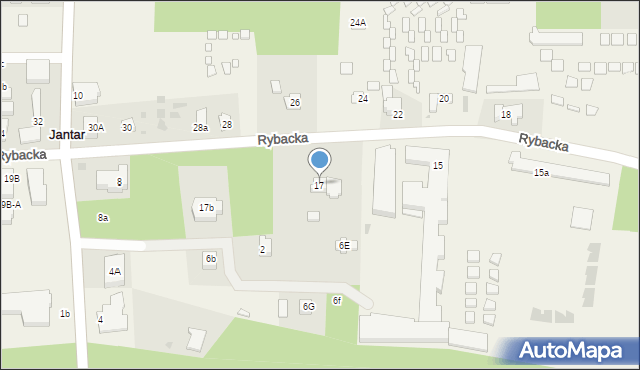 Jantar, Rybacka, 17, mapa Jantar