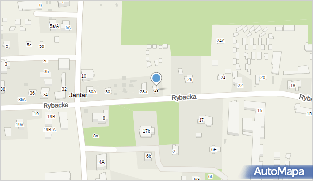 Jantar, Rybacka, 28, mapa Jantar