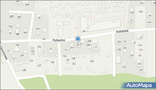 Jantar, Rybacka, 29, mapa Jantar