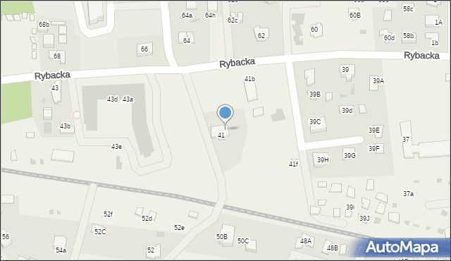 Jantar, Rybacka, 41a, mapa Jantar