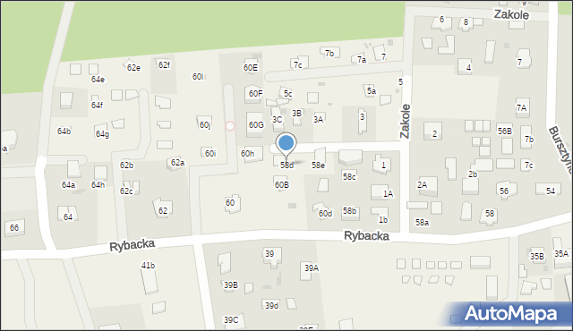 Jantar, Rybacka, 58d, mapa Jantar