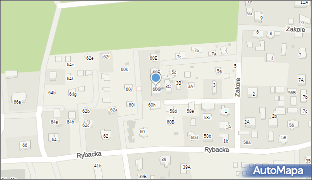 Jantar, Rybacka, 60G, mapa Jantar