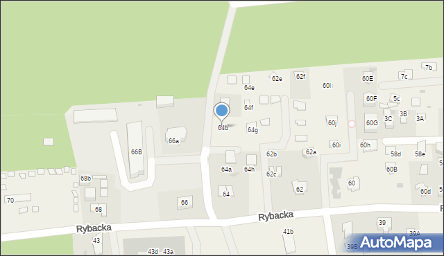 Jantar, Rybacka, 64b, mapa Jantar