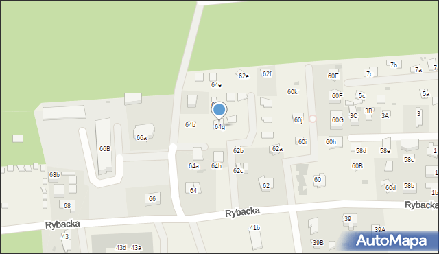 Jantar, Rybacka, 64g, mapa Jantar