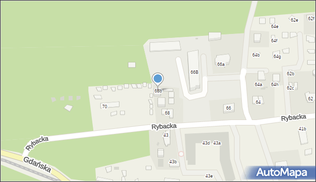 Jantar, Rybacka, 68b, mapa Jantar