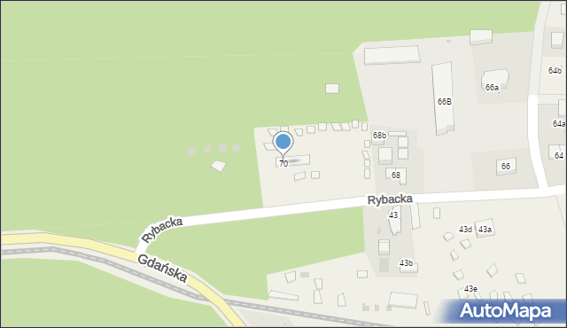 Jantar, Rybacka, 70, mapa Jantar