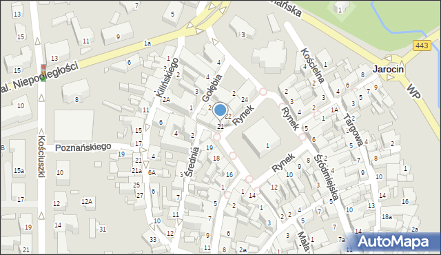 Jarocin, Rynek, 21, mapa Jarocin