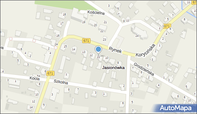 Jasionówka, Rynek, 11, mapa Jasionówka