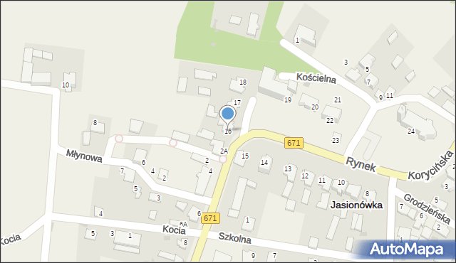 Jasionówka, Rynek, 16, mapa Jasionówka