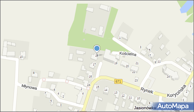 Jasionówka, Rynek, 18, mapa Jasionówka