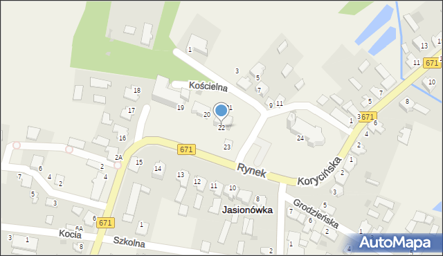 Jasionówka, Rynek, 22, mapa Jasionówka
