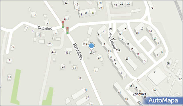 Jastrzębie-Zdrój, Rybnicka, 10A, mapa Jastrzębie-Zdrój