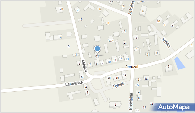 Jeruzal, Rynek, 21, mapa Jeruzal