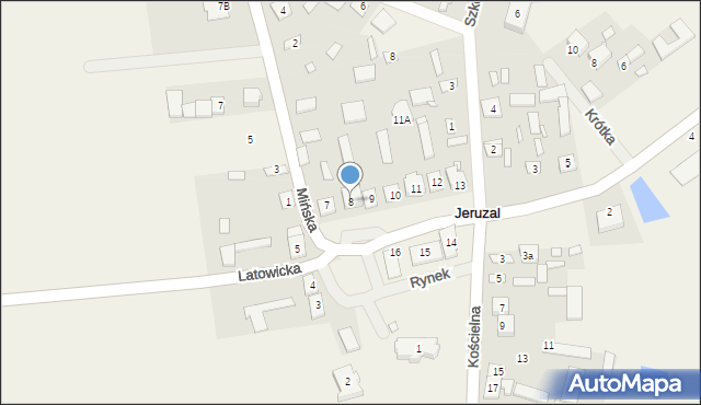 Jeruzal, Rynek, 8, mapa Jeruzal