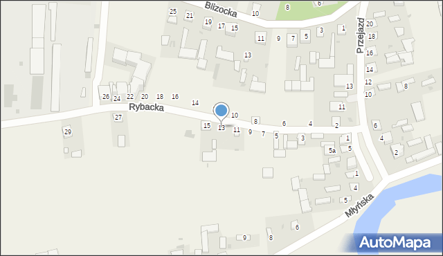 Jeziorzany, Rybacka, 13, mapa Jeziorzany