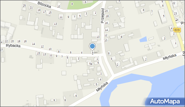 Jeziorzany, Rybacka, 2, mapa Jeziorzany