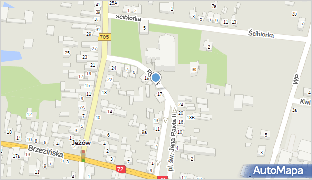 Jeżów, Rynek, 17, mapa Jeżów