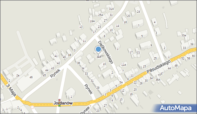 Jordanów, Rynek, 34A, mapa Jordanów