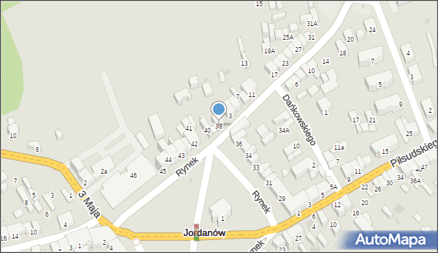 Jordanów, Rynek, 38, mapa Jordanów