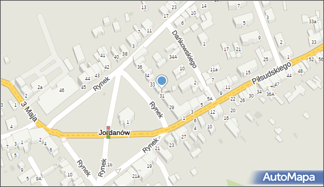 Jordanów, Rynek, 39, mapa Jordanów