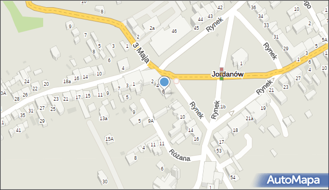 Jordanów, Rynek, 7, mapa Jordanów