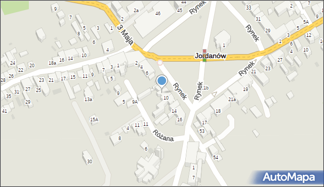 Jordanów, Rynek, 9, mapa Jordanów