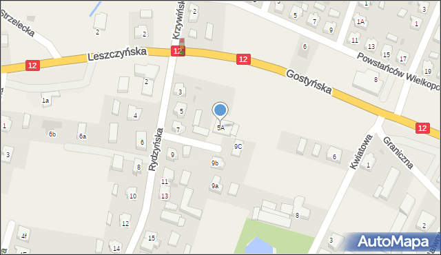 Kąkolewo, Rydzyńska, 5A, mapa Kąkolewo