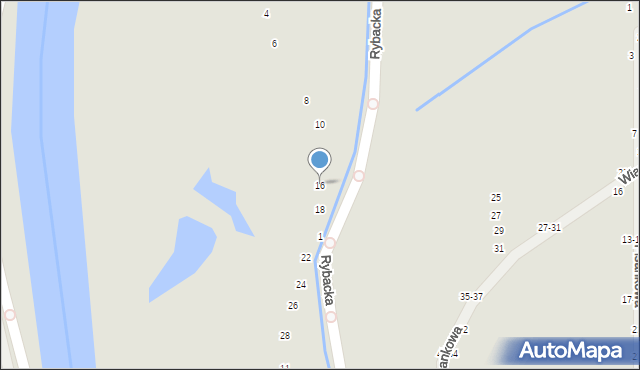 Kalisz, Rybacka, 16, mapa Kalisza
