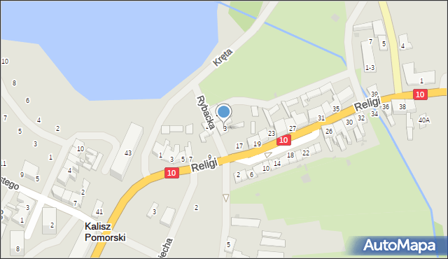 Kalisz Pomorski, Rybacka, 3, mapa Kalisz Pomorski