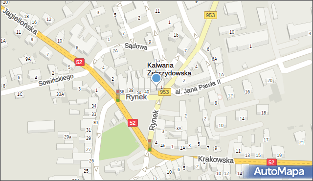 Kalwaria Zebrzydowska, Rynek, 41, mapa Kalwaria Zebrzydowska