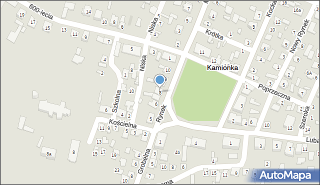 Kamionka, Rynek, 8, mapa Kamionka