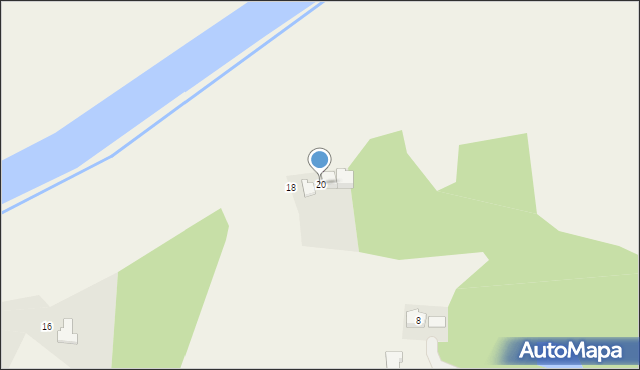 Kaniów, Rybacka, 20, mapa Kaniów