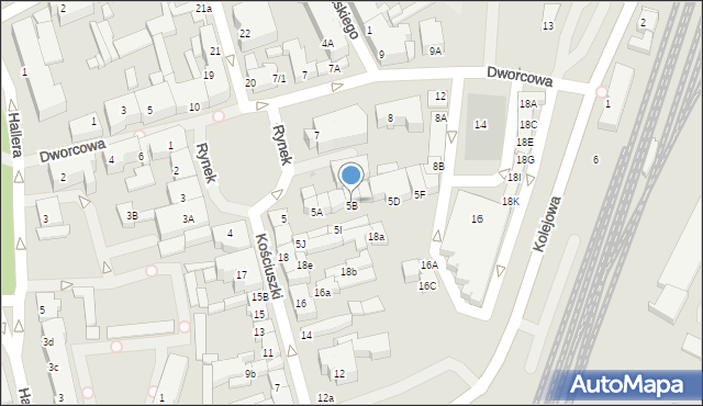 Kartuzy, Rynek, 5B, mapa Kartuzy