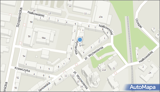 Katowice, Rymarska, 5, mapa Katowic