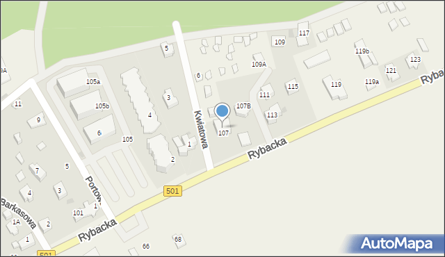Kąty Rybackie, Rybacka, 107A, mapa Kąty Rybackie