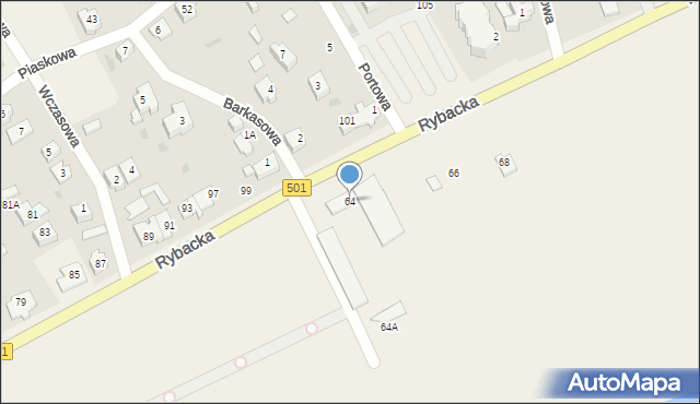 Kąty Rybackie, Rybacka, 64, mapa Kąty Rybackie
