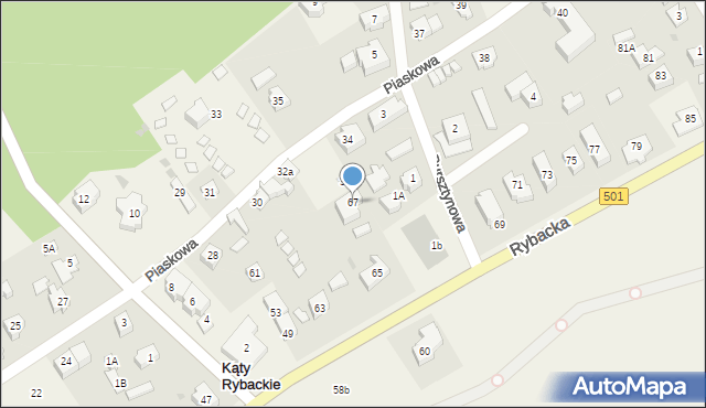 Kąty Rybackie, Rybacka, 67, mapa Kąty Rybackie