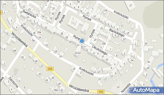 Kąty Wrocławskie, Rynek, 22, mapa Kąty Wrocławskie