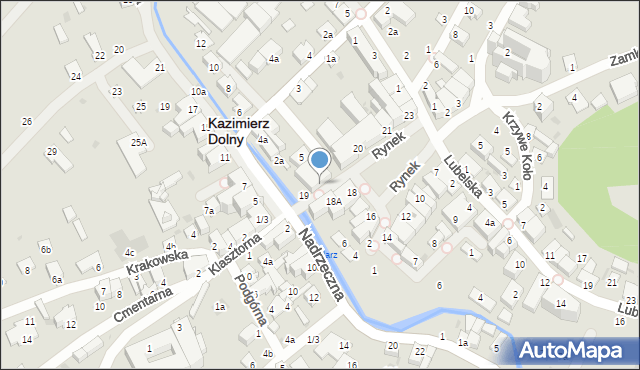 Kazimierz Dolny, Rynek, 19a, mapa Kazimierz Dolny