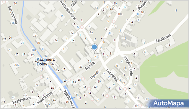 Kazimierz Dolny, Rynek, 23a, mapa Kazimierz Dolny