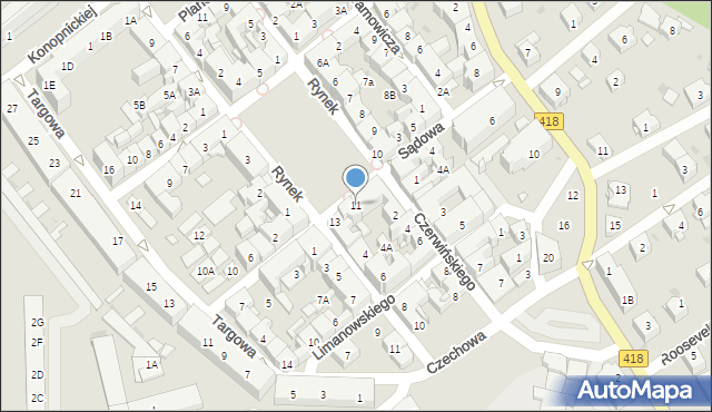 Kędzierzyn-Koźle, Rynek, 11, mapa Kędzierzyna-Koźle