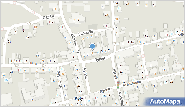 Kęty, Rynek, 3, mapa Kęty