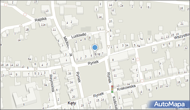 Kęty, Rynek, 5, mapa Kęty