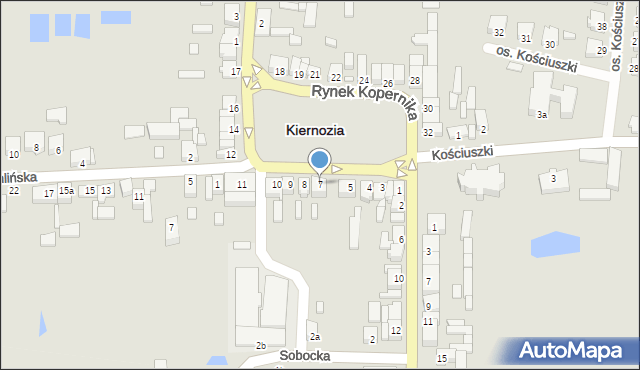 Kiernozia, Rynek Kopernika Mikołaja, 7, mapa Kiernozia