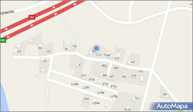 Kłaj, Rybacka, 982, mapa Kłaj