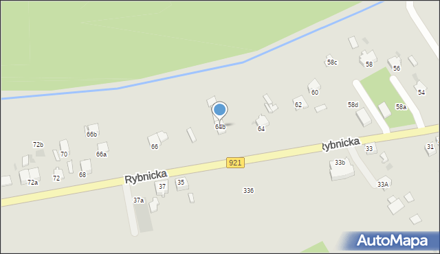 Knurów, Rybnicka, 64b, mapa Knurów