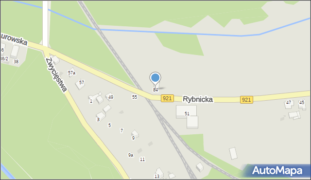 Knurów, Rybnicka, 84, mapa Knurów