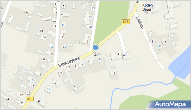 Kodeń, Rynek, 4B, mapa Kodeń