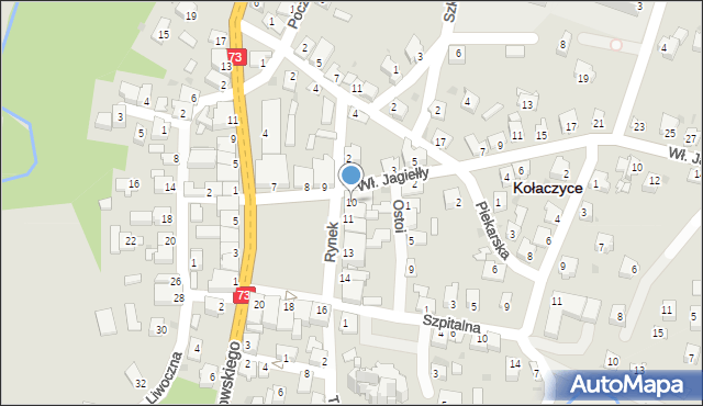 Kołaczyce, Rynek, 10, mapa Kołaczyce