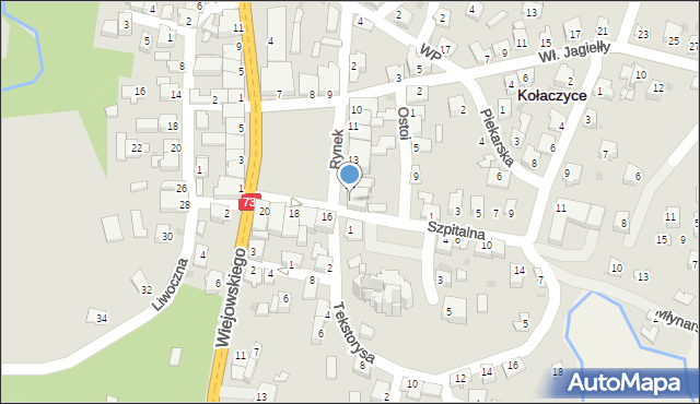 Kołaczyce, Rynek, 15, mapa Kołaczyce